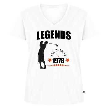 1978 - T-shirt encolure en V Premium bio Femme - blanc - Devant - AI Model Female 172 dark (172cm)