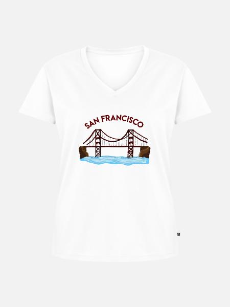 Sehenswürdigkeit Städteshirt Wahrzeichen Geschenk - Frauen Premium Bio T-Shirt mit V-Ausschnitt - Weiß