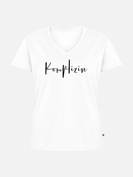 Komplizin Partnerin Freundin Ehefrau - Frauen Premium Bio T-Shirt mit V-Ausschnitt - Weiß