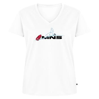 MNS maître-nageur sauveteur - T-shirt encolure en V Premium bio Femme - blanc - Devant - AI Model Female 172 dark (172cm)