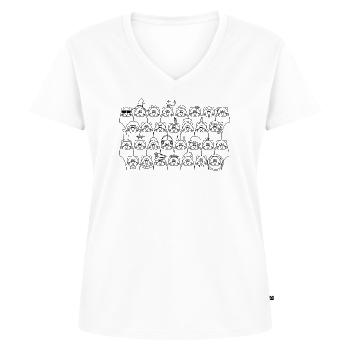 Chats drôles - Chats drôles - T-shirt encolure en V Premium bio Femme - blanc - Devant - AI Model Female 172 dark (172cm)