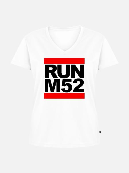 RUN M52 - Frauen Premium Bio T-Shirt mit V-Ausschnitt - Weiß