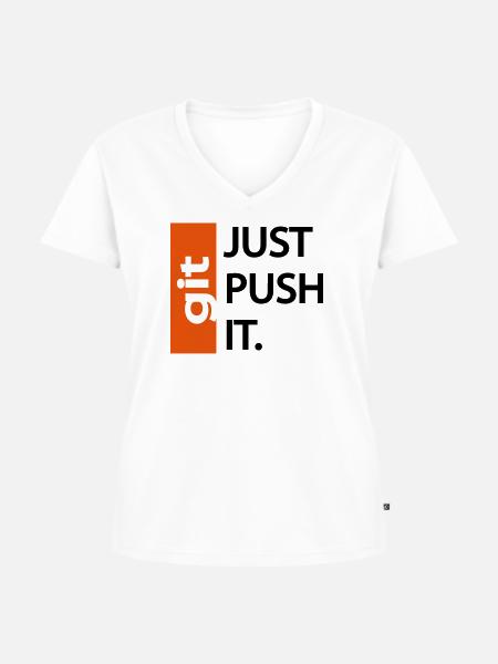 Git Pull - Frauen Premium Bio T-Shirt mit V-Ausschnitt - Weiß