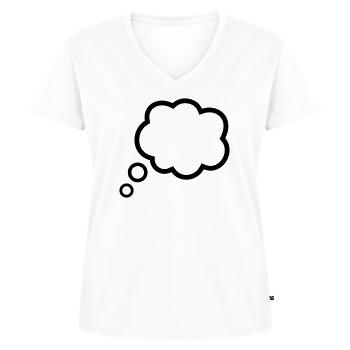 Thinking Bubble Comic Pensée Bulle Bulle Pensées - T-shirt encolure en V Premium bio Femme - blanc - Devant - AI Model Female 172 dark (172cm)