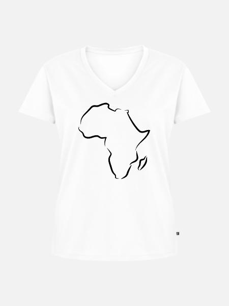 Afrika-Übersicht - Frauen Premium Bio T-Shirt mit V-Ausschnitt - Weiß
