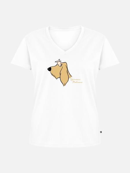 Spinone Italiano blond - Frauen Premium Bio T-Shirt mit V-Ausschnitt - Weiß