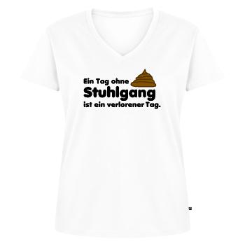 Stuhlgang Toilette Kot Haufen - Frauen Premium Bio T-Shirt mit V-Ausschnitt - Weiß - Vorne - AI Model Female 172 dark (172cm)