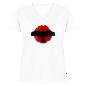 Corbeau - T-shirt encolure en V Premium bio Femme - blanc - Devant - AI Model Female 172 dark (172cm)