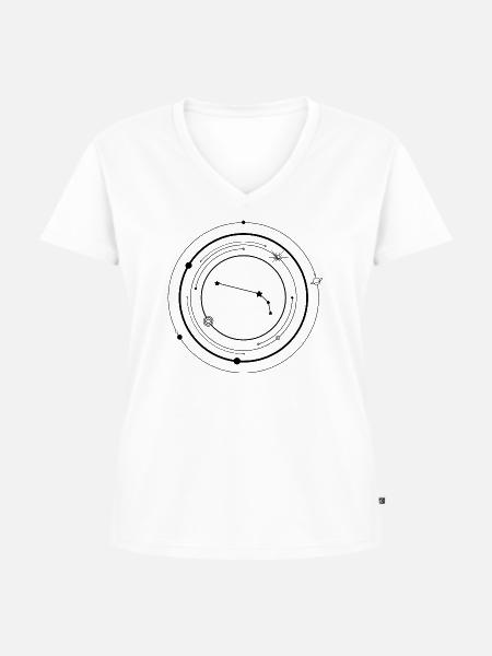 Widder Tierkreis - Frauen Premium Bio T-Shirt mit V-Ausschnitt - Weiß