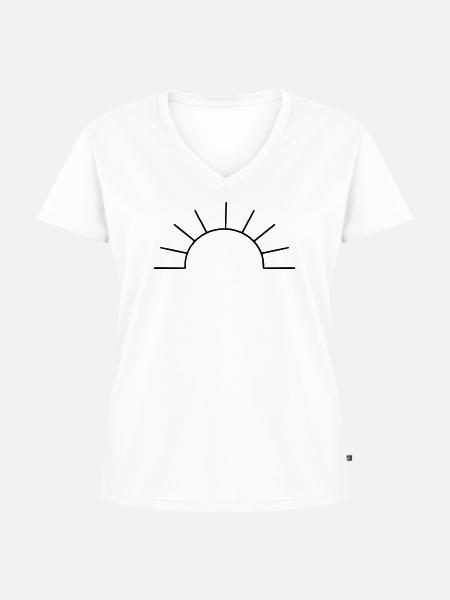 schlichte Sonne - Frauen Premium Bio T-Shirt mit V-Ausschnitt - Weiß