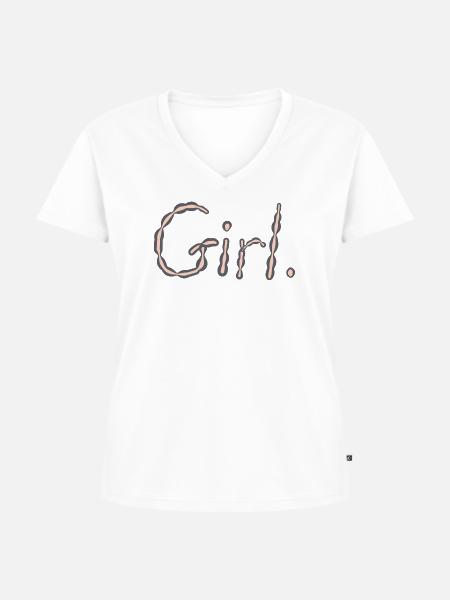 Mädchen - Frauen Premium Bio T-Shirt mit V-Ausschnitt - Weiß