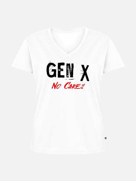 Gen X - Frauen Premium Bio T-Shirt mit V-Ausschnitt - Weiß