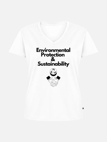 Environmental Protection & Sustainability - Frauen Premium Bio T-Shirt mit V-Ausschnitt - Weiß