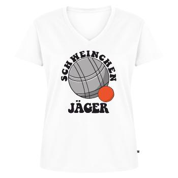 Boule Spruch Kugeln für Bouler Boccia Spiel - Frauen Premium Bio T-Shirt mit V-Ausschnitt - Weiß - Vorne - AI Model Female 172 dark (172cm)