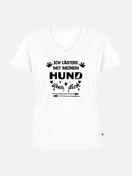Haustiere Hund Statement Lieblingstier Knuddeltier - Frauen Premium Bio T-Shirt mit V-Ausschnitt - Weiß