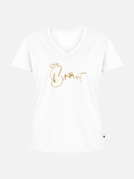 Die Braut-Krone! - Frauen Premium Bio T-Shirt mit V-Ausschnitt - Weiß
