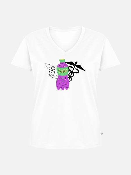 Soda Flasche Lila Retro - Frauen Premium Bio T-Shirt mit V-Ausschnitt - Weiß