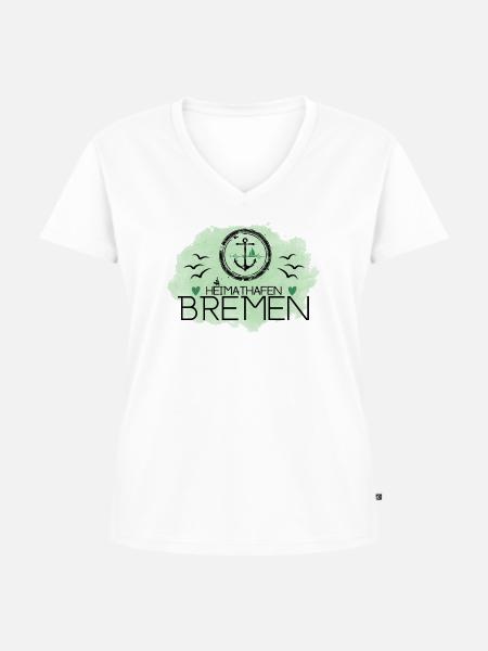 Heimathafen Bremen - Frauen Premium Bio T-Shirt mit V-Ausschnitt - Weiß