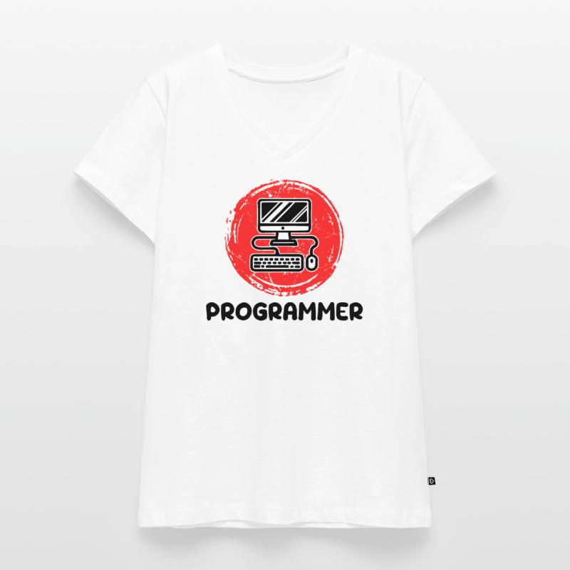 Computer Developer Programmer Code Scripting Women's Premium Organic V-neck T-shirt