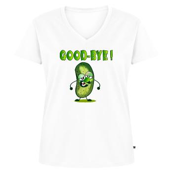 ABSCHIED AUF WIEDERSEHEN - GURKEN GURKEN - Frauen Premium Bio T-Shirt mit V-Ausschnitt - Weiß - Vorne - AI Model Female 172 dark (172cm)