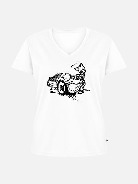 GT86 - Frauen Premium Bio T-Shirt mit V-Ausschnitt - Weiß