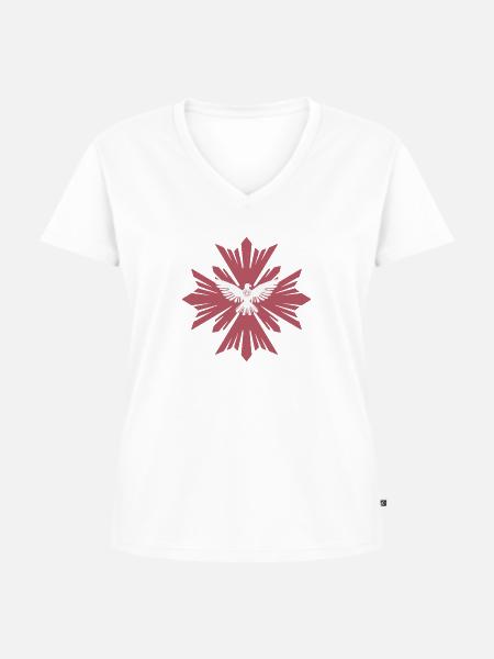 Göttliche Friedenstaube - Frauen Premium Bio T-Shirt mit V-Ausschnitt - Weiß