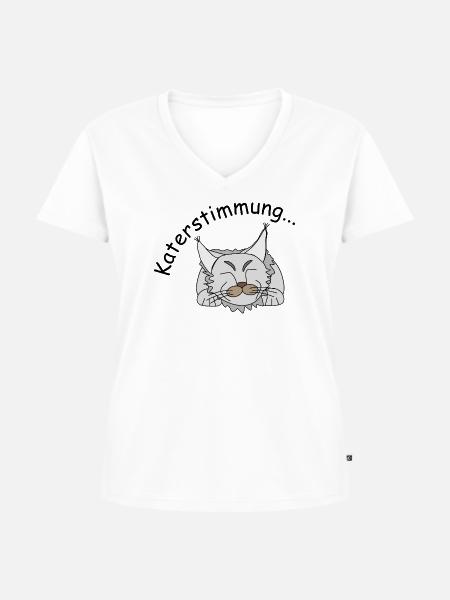 Katerstimmung - Frauen Premium Bio T-Shirt mit V-Ausschnitt - Weiß