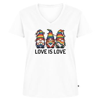 LGBTQ Pride Month - Liebe ist Liebe - Frauen Premium Bio T-Shirt mit V-Ausschnitt - Weiß - Vorne - AI Model Female 172 dark (172cm)