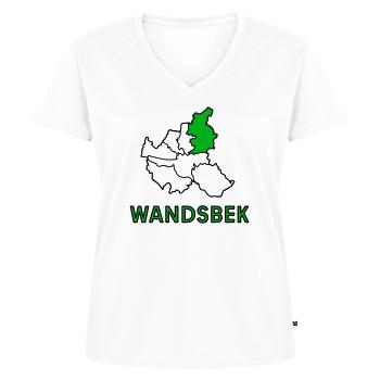 Wandsbek, a district of Hamburg - Women's Premium Organic V-neck T-shirt - white - Front - AI Model Female 172 dark (172cm)