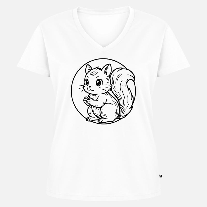 Eichhörnchen - Frauen Premium Bio T-Shirt mit V-Ausschnitt - Weiß