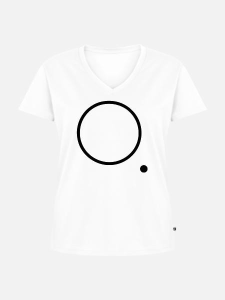 Reflexion – Der Punkt & die Welt - Frauen Premium Bio T-Shirt mit V-Ausschnitt - Weiß