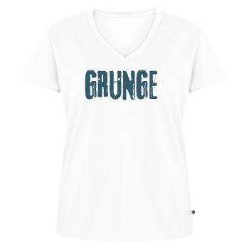 Grunge - Frauen Premium Bio T-Shirt mit V-Ausschnitt - Weiß - Vorne - AI Model Female 172 dark (172cm)