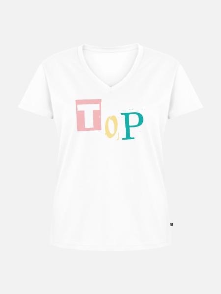 Nach oben - Frauen Premium Bio T-Shirt mit V-Ausschnitt - Weiß
