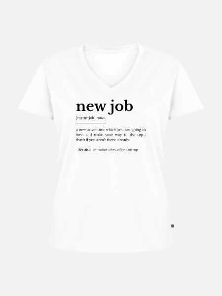 Neue Stellendefinition - Frauen Premium Bio T-Shirt mit V-Ausschnitt - Weiß