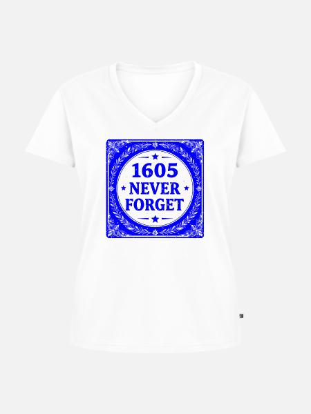 Blauer Schießpulver-Stempel - Frauen Premium Bio T-Shirt mit V-Ausschnitt - Weiß