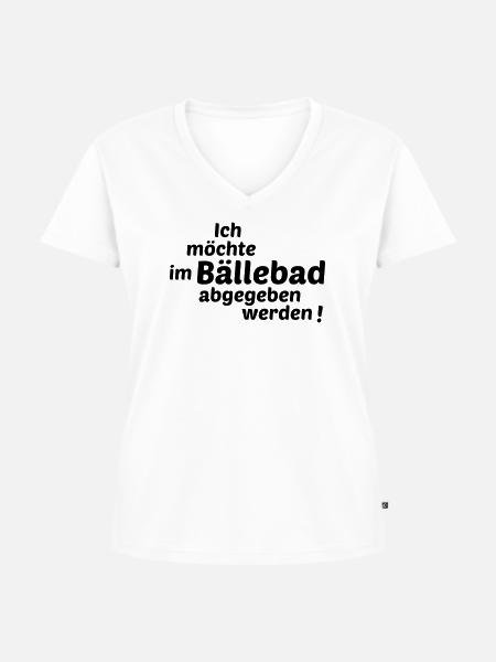 Baellebad - Frauen Premium Bio T-Shirt mit V-Ausschnitt - Weiß