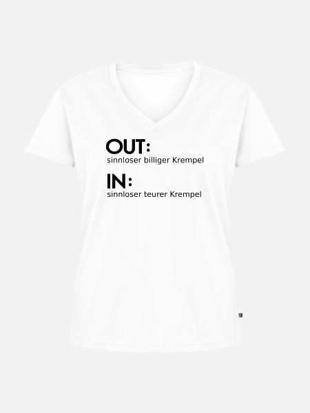 In - Out - Frauen Premium Bio T-Shirt mit V-Ausschnitt - Weiß