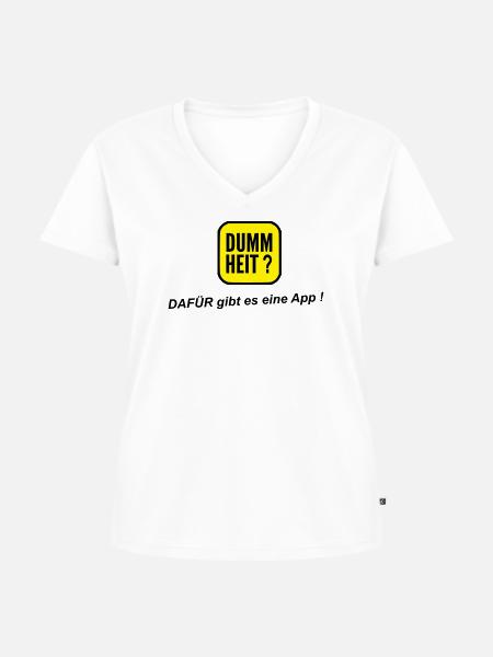 App dumm - Frauen Premium Bio T-Shirt mit V-Ausschnitt - Weiß