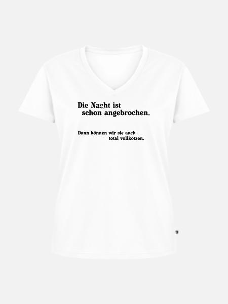 Die Nacht ist angebrochen - Frauen Premium Bio T-Shirt mit V-Ausschnitt - Weiß