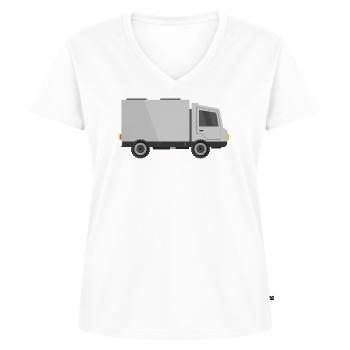 Delivery truck - Women's Premium Organic V-neck T-shirt - white - Front - AI Model Female 172 dark (172cm)