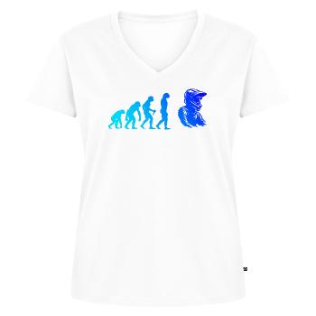 Conception compacte du motocross - T-shirt encolure en V Premium bio Femme - blanc - Devant - AI Model Female 172 dark (172cm)