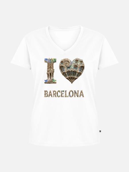 Barcelona – Organische Architektur - Frauen Premium Bio T-Shirt mit V-Ausschnitt - Weiß