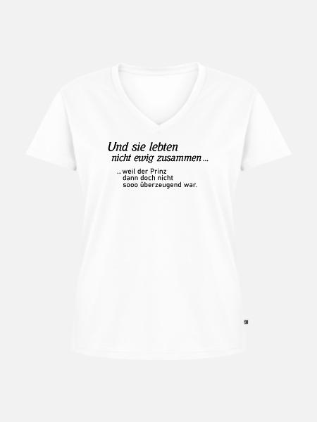 Scheidungsparty Prinzessin - Frauen Premium Bio T-Shirt mit V-Ausschnitt - Weiß