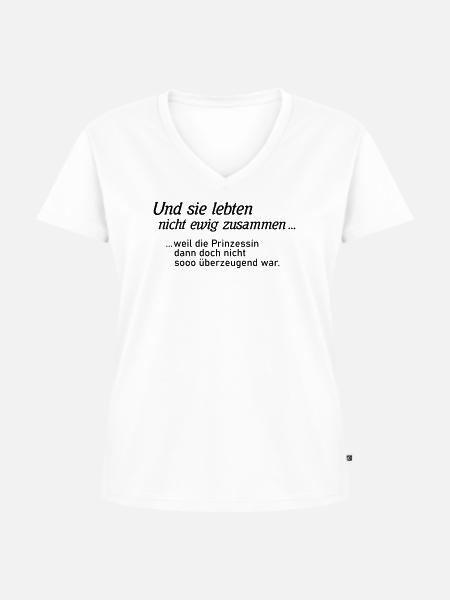 Scheidungsparty Prinz - Frauen Premium Bio T-Shirt mit V-Ausschnitt - Weiß