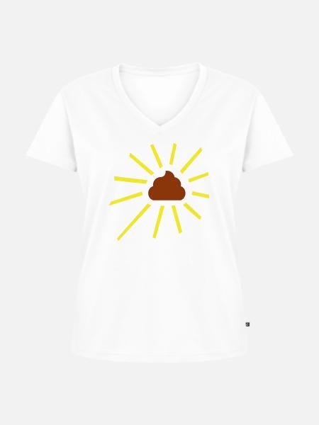 Kacke scheint - Frauen Premium Bio T-Shirt mit V-Ausschnitt - Weiß