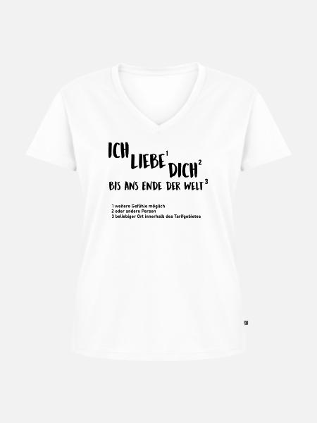ans Ende der Welt - Frauen Premium Bio T-Shirt mit V-Ausschnitt - Weiß