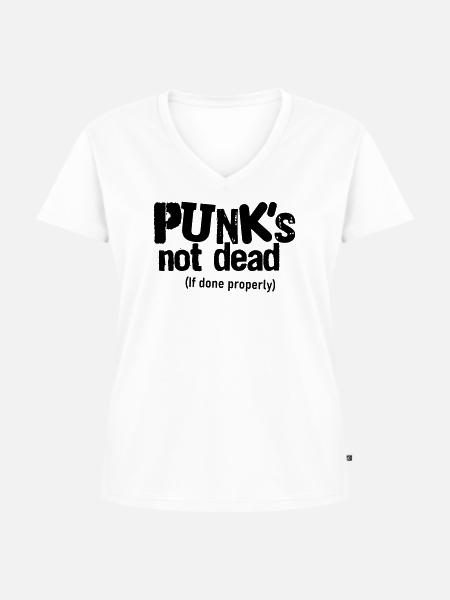 Punk if done properly - Frauen Premium Bio T-Shirt mit V-Ausschnitt - Weiß