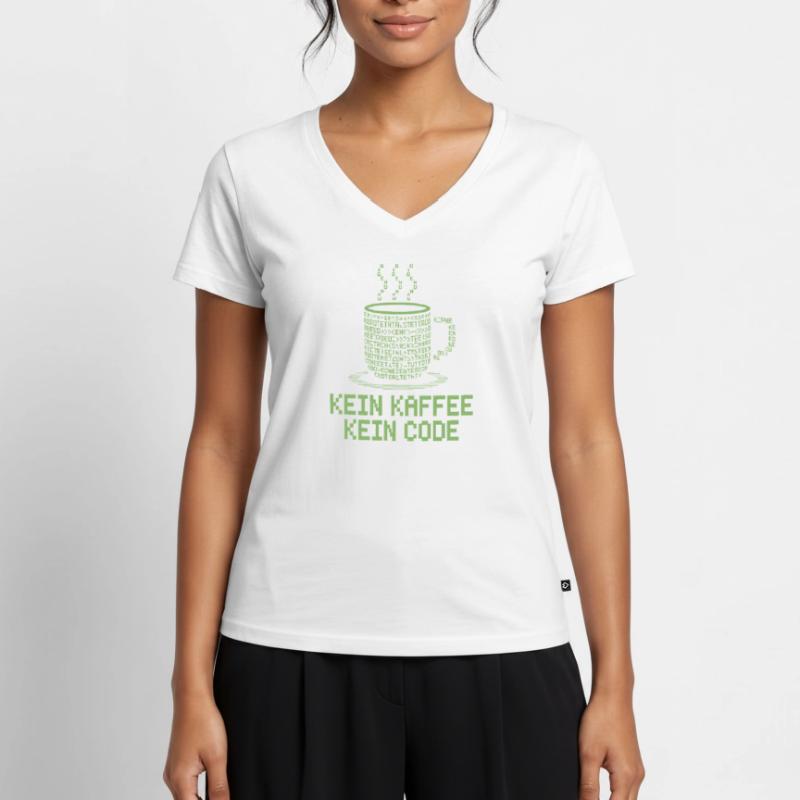 No Coffee No Code Programmer Computer Scientist Women's Premium Organic V-neck T-shirt
