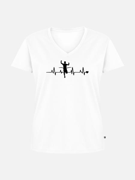 läufer - Frauen Premium Bio T-Shirt mit V-Ausschnitt - Weiß