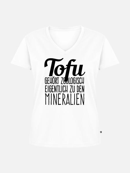 Tofu zoologisch - Frauen Premium Bio T-Shirt mit V-Ausschnitt - Weiß